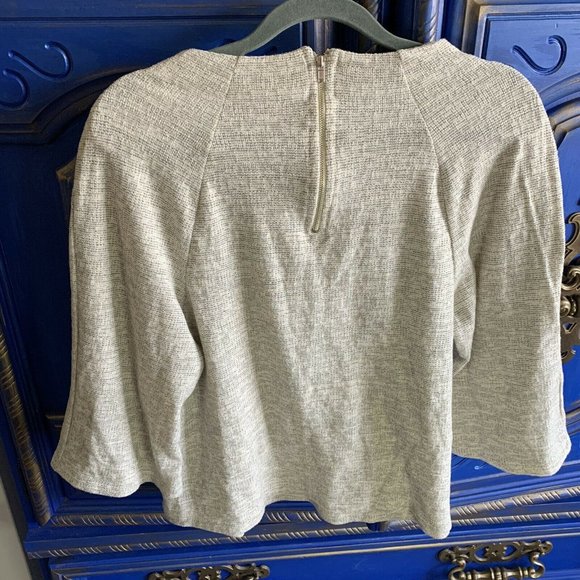 W5 Concepts Top 3/4 Sleeve Oatmeal Ivory Blouse - Picture 2 of 2